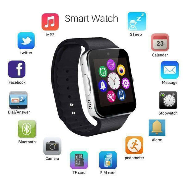 Latest 2018 GT08 Bluetooth Smart Watch Phone Wrist Watch for Android and iOS US - Deals Kiosk