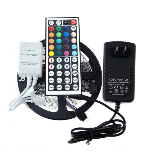 5M RGB 3528 5050 Waterproof LED Strip Light SMD 44 IR Remote 12V Power Full Kit - Deals Kiosk