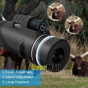 New Day & Night Vision 40X60 HD Optical Monocular Hunting Camping Hiking Telescope - Deals Kiosk