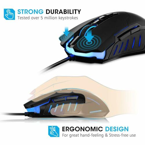 PICTEK Gaming Wired Mouse 7200 DPI Programmable Ergonomic 7 Buttons Game Mice - Deals Kiosk