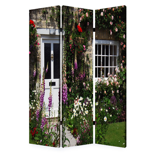 48" x 72" Multi-Color Wood Canvas English Garden Screen - Deals Kiosk