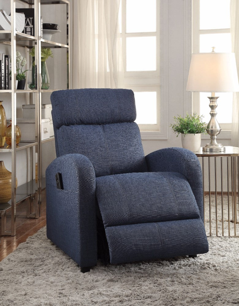 Concha Recliner with Power Lift, Blue Fabric - Deals Kiosk