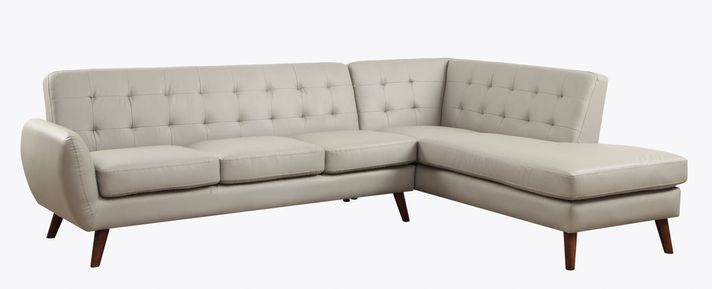 111" X 80" X 29" Gray Leatherette Sectional Sofa - Deals Kiosk