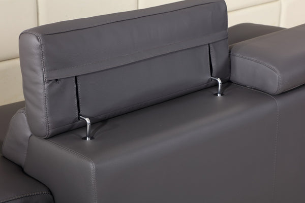 31" Tasteful Dark Grey Leather Chair - Deals Kiosk
