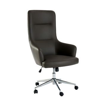 Leatherette Office Chair with Low Arm Design and Metal Legs with Casters, Gray - Deals Kiosk