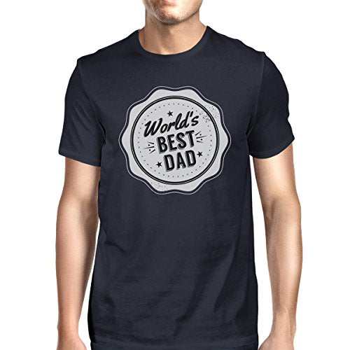 World's Best Dad Mens Navy Vintage Style Graphic Tee Gifts For Dad - Deals Kiosk