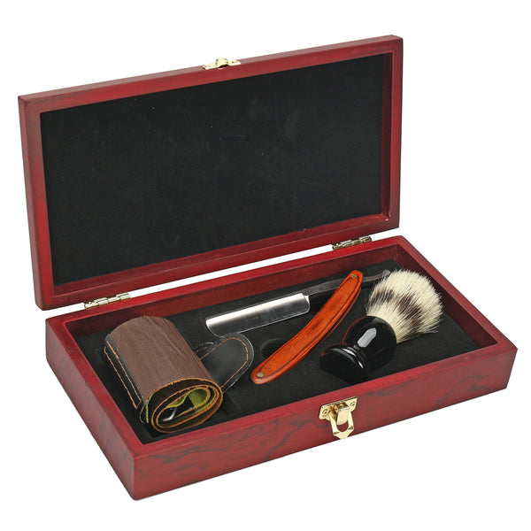 4Pcs Shaver Kit Cut Throat Straight Razor Shaving Brush Strop Wooden Box Gift Set - Deals Kiosk