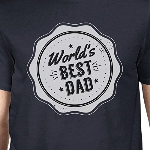 World's Best Dad Mens Navy Vintage Style Graphic Tee Gifts For Dad - Deals Kiosk