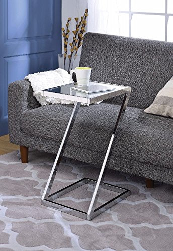 Modish Side Table, Mirror & Silver - Deals Kiosk