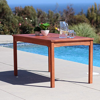 Vifah Malibu Outdoor Rectangular Patio Dining Table - Deals Kiosk