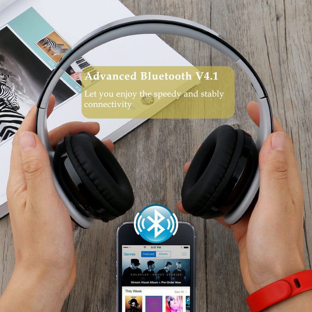 Stereo Hi-Fi Wireless V4.1 Bluetooth Headphones for Cell Phones Laptop Tablet PC - Deals Kiosk