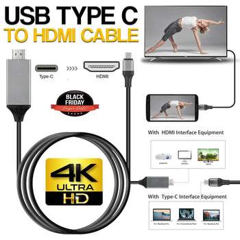Type C USB 3.1 to 4K HDMI HDTV Adapter Cable Fits For Samsung S10 S9 S8 MacBook - Deals Kiosk