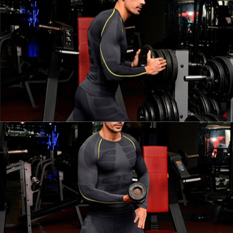 Men's Compression Long Sleeve Sports Tight Shirts Fitness Gym Running Base Layer Tops - Deals Kiosk