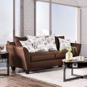 Contemporary Style Sofa, Chocolate - Deals Kiosk