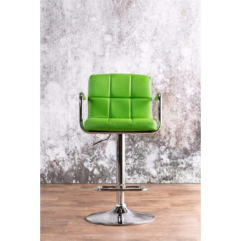 Contemporary Bar Stool With Arm In Green - Deals Kiosk