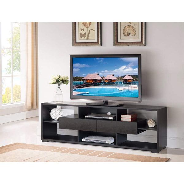 Elegant TV Stand With Shelves And Drawers, Black - Deals Kiosk