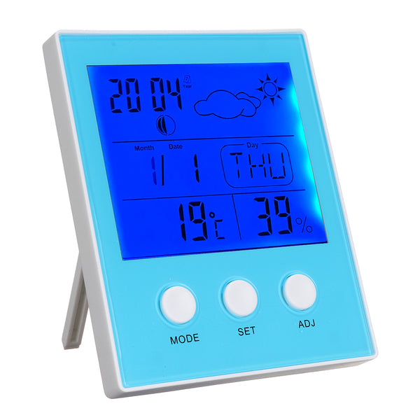 CH-904 Thermometer Hygrometer Temperature Humidity Tester Backlight Time Date Calendar Alarm Clock - Deals Kiosk