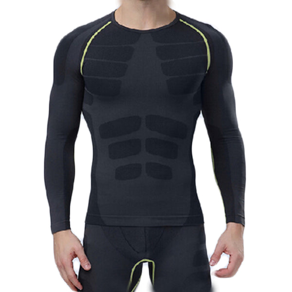 Men's Compression Long Sleeve Sports Tight Shirts Fitness Gym Running Base Layer Tops - Deals Kiosk