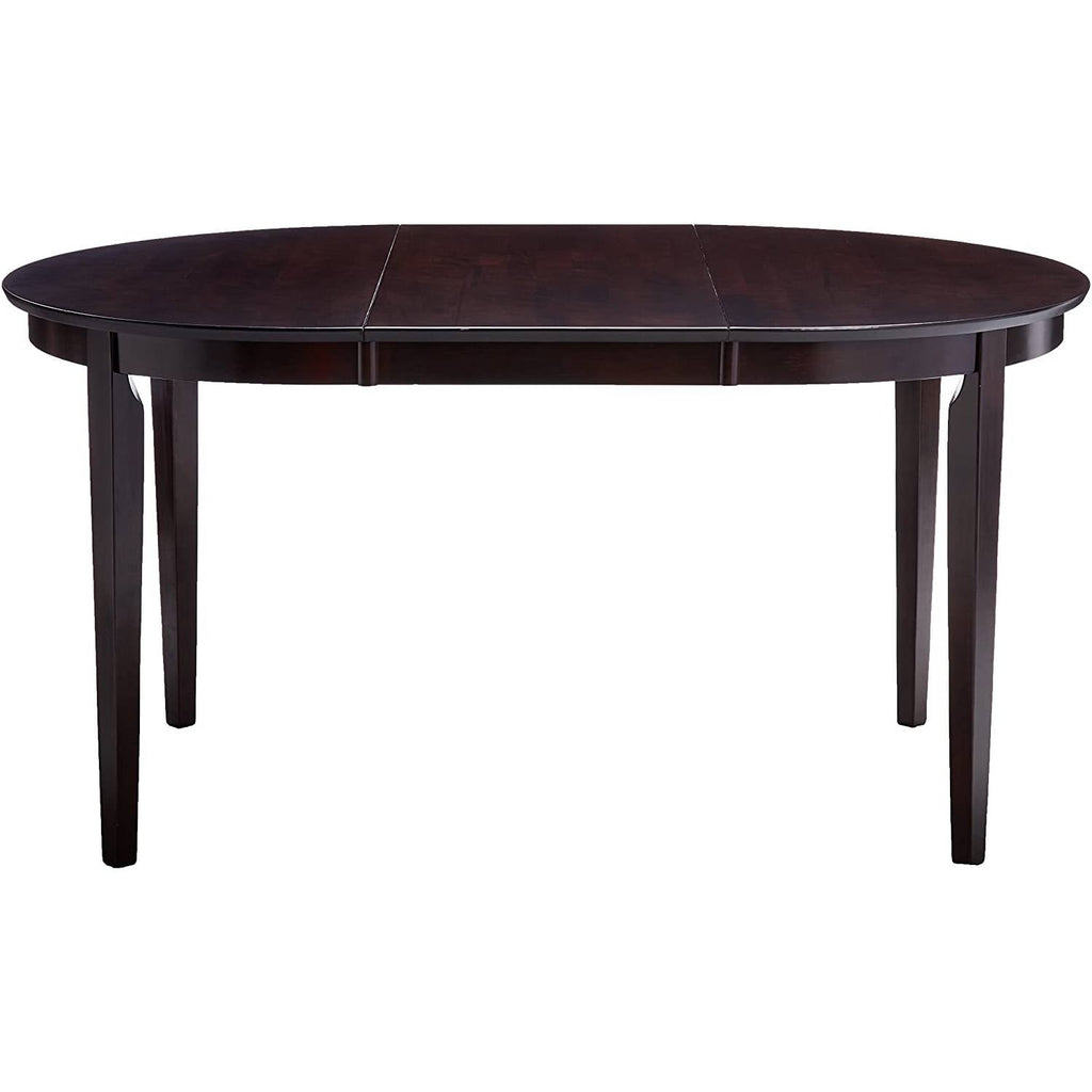 Contemporary Oval Dining Table in Dark Brown Cappuccino Wood Finish - Deals Kiosk