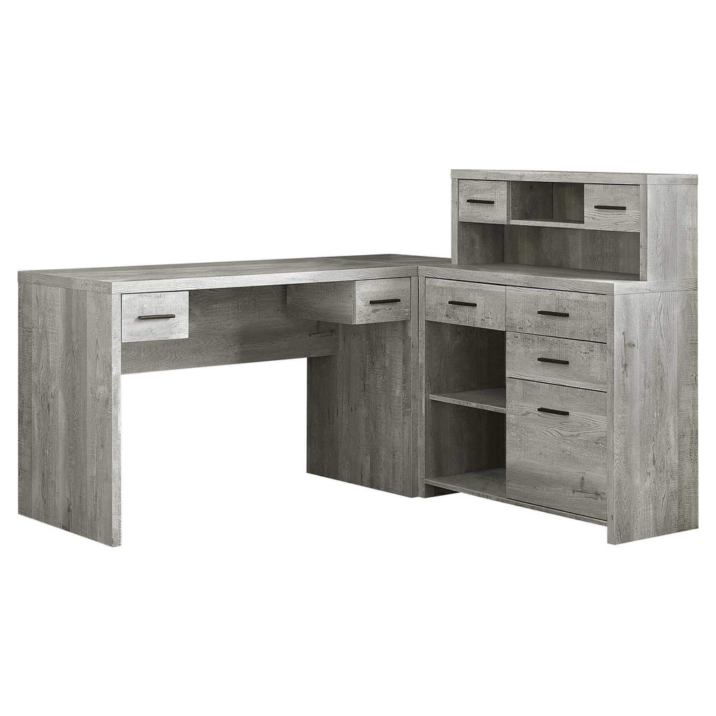 44.75" Grey Reclaimed Wood Particle Board, Laminate and MDF Computer Desk - Deals Kiosk