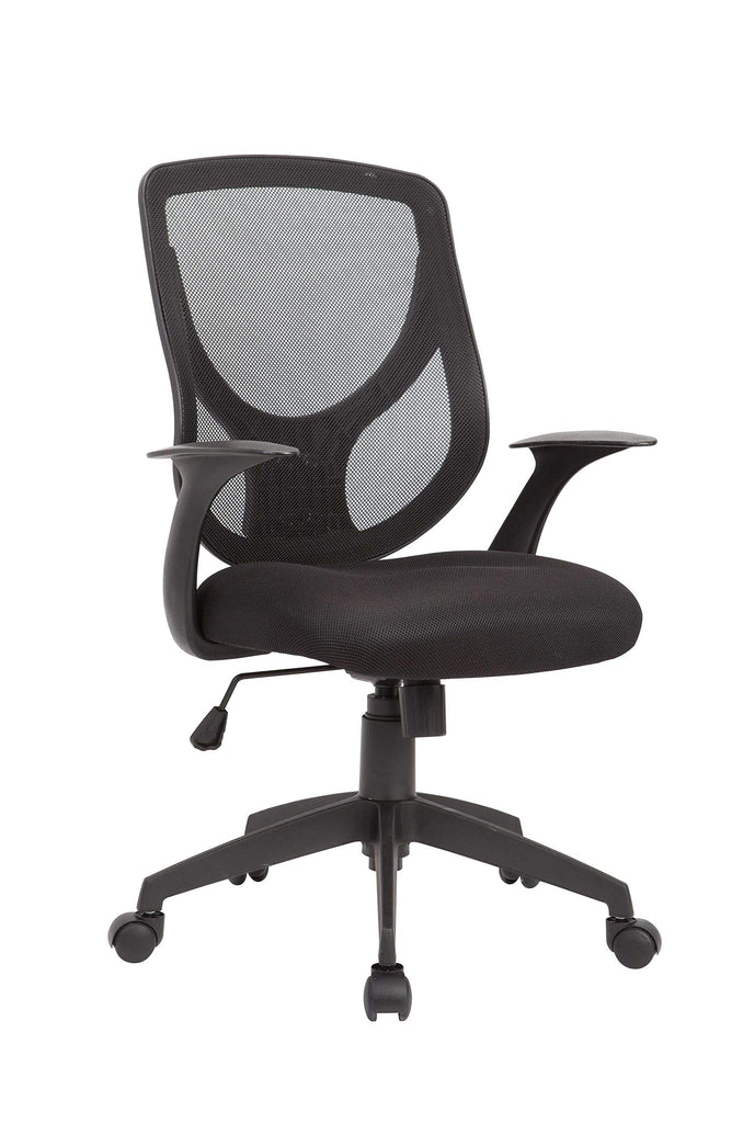 Black Pu Swivel Adjustable Office Chair With Mesh Seat And Back - Deals Kiosk