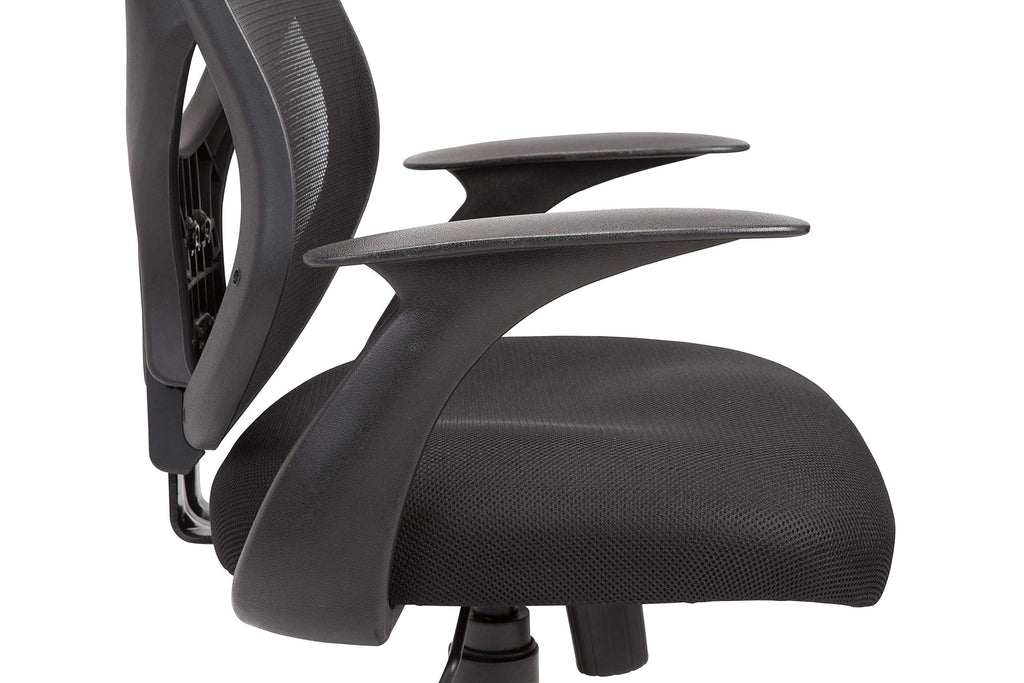 Black Pu Swivel Adjustable Office Chair With Mesh Seat And Back - Deals Kiosk
