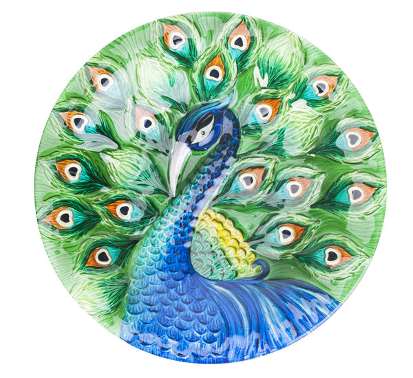 Peacock Glass Bird Bath With Stand - Deals Kiosk