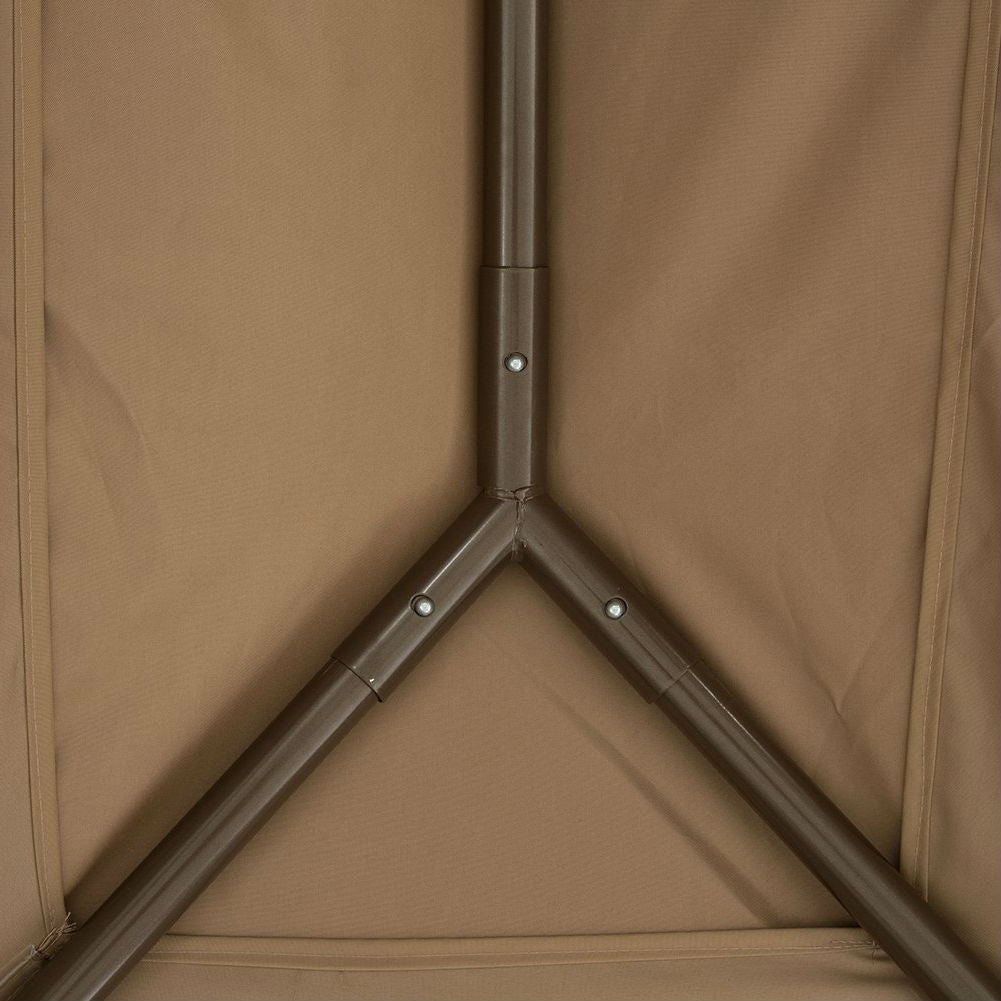 10ft x 12ft Solid Steel Gazebo Patio Canopy with Mosquito Netting in Tan Brown - Deals Kiosk