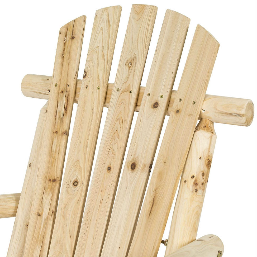 Outdoor Wooden Log Rocking Chair - Adirondack Style - Deals Kiosk