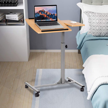 Mobile Laptop Desk Cart on Wheels with Wood Top - Deals Kiosk