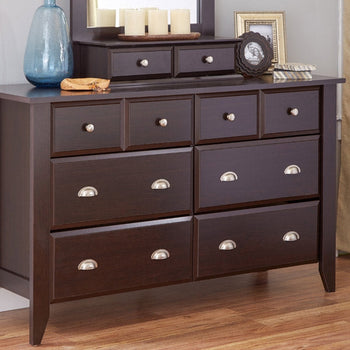 Dark Brown Wood 6-Drawer Wardrobe Dresser - Deals Kiosk