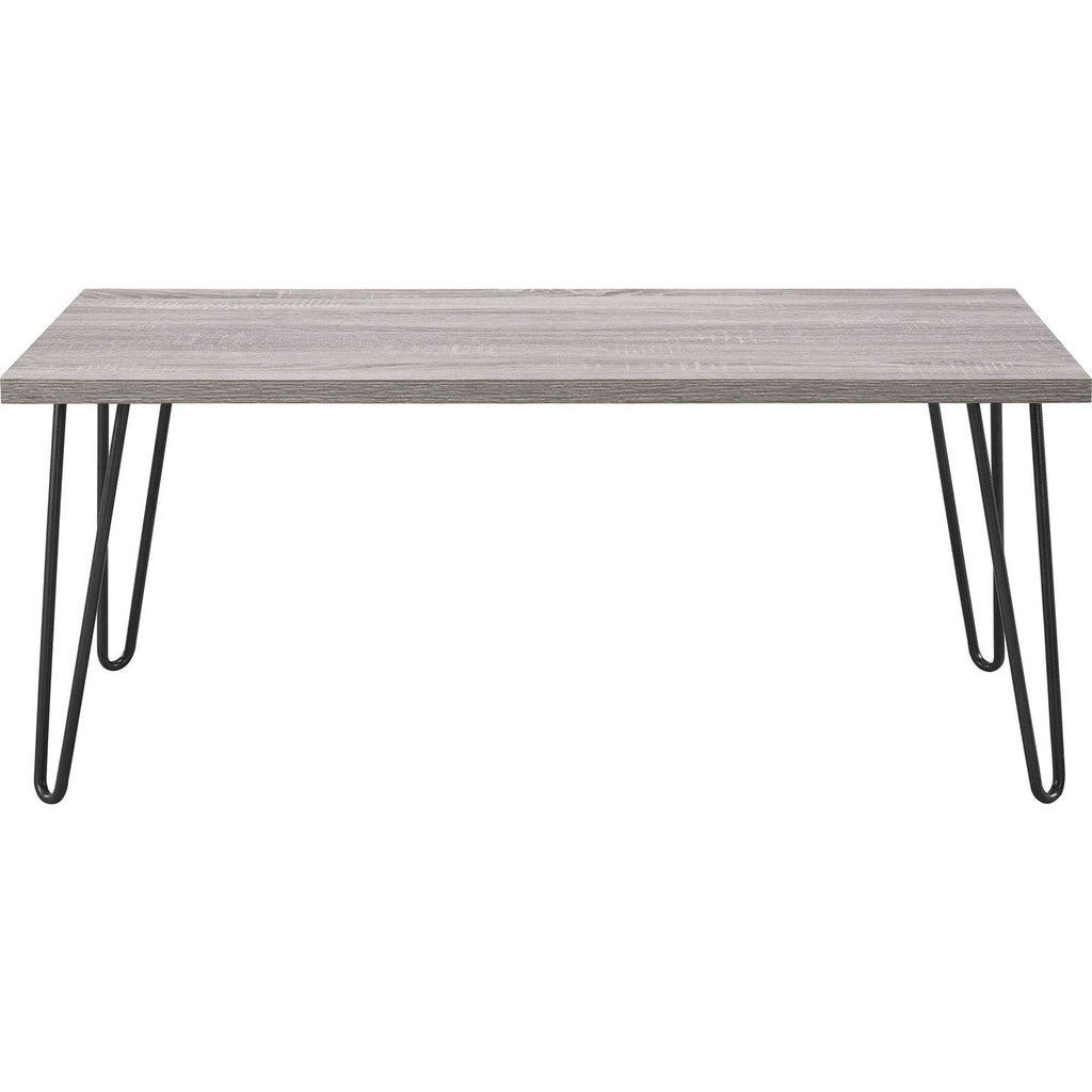 Modern Classic Vintage Style Coffee Table with Wood Top and Metal Legs - Deals Kiosk