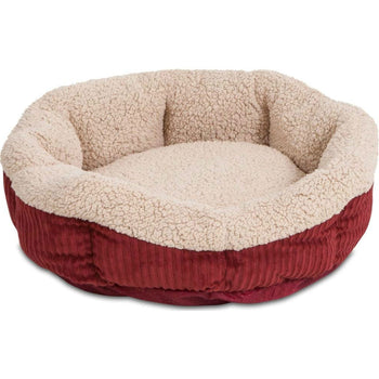 19.5-inch Round Red Heat Reflecting Pet Bed Small Dog or Cat - Machine Washable - Deals Kiosk