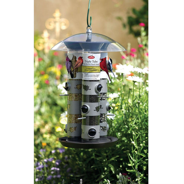 2-in-1 Triple Tube Squirrel Baffle Bird Feeder - Deals Kiosk