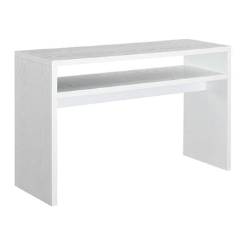 Modern FarmHome White Sofa Table Console Table with Bottom Shelf - Deals Kiosk