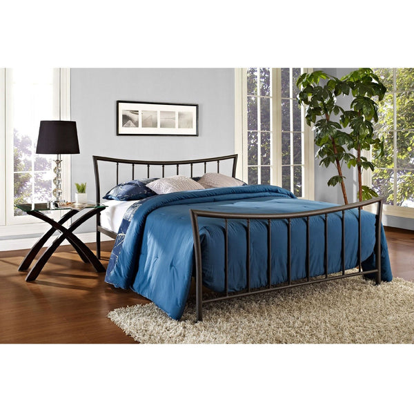 Full size Bronze Metal Platform Bed with Headboard and Footboard - Deals Kiosk