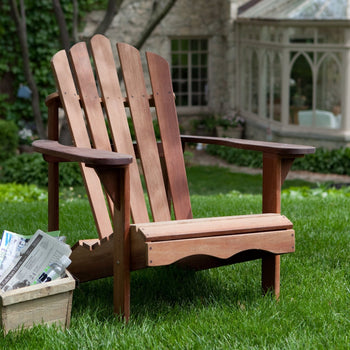 Ergonomic Outdoor Patio Adirondack Chair in Red Shorea Wood