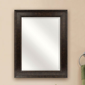 Beveled Rectangular Bathroom Vanity Mirror with Bronze Finish Frame - Deals Kiosk
