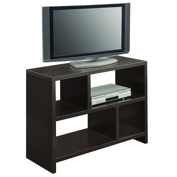 Modern 2-Shelf Bookcase Console Table in Espresso Wood Finish - Deals Kiosk