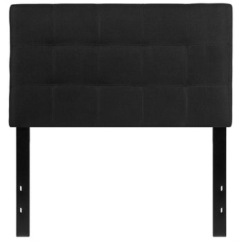 Twin size Modern Black Fabric Box-Stitch Upholstered Headboard - Deals Kiosk
