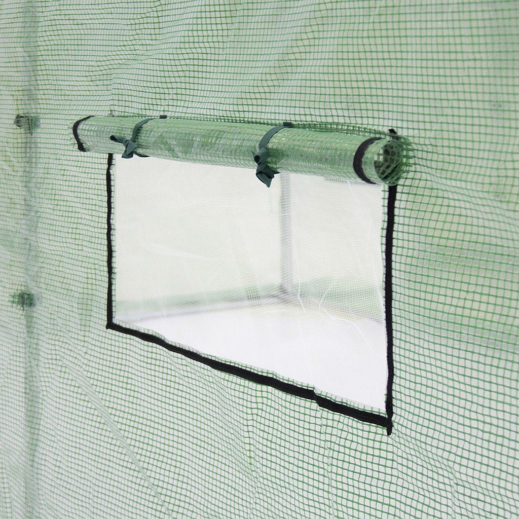 Outdoor 7 x 15 Ft Hoop House Greenhouse with Steel Frame and Green PE Cover - Deals Kiosk
