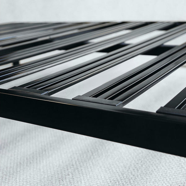 Twin XL Heavy Duty Wide Slat Steel Platform Bed Frame in Black Metal Finish - Deals Kiosk