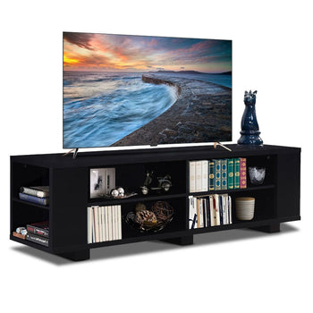 Modern Entertainment Center in Black Wood Finish - Holds up to 60-inch TV - Deals Kiosk