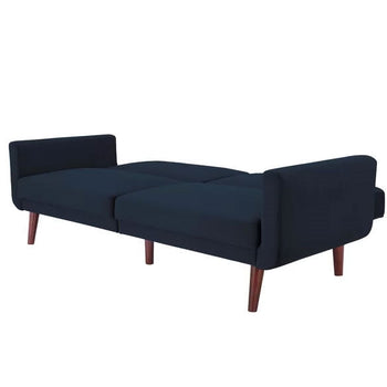 Blue Velvet Modern Mid-Century Style Upholstered Sleeper Sofa Bed - Deals Kiosk