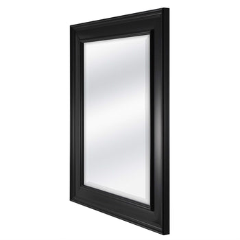 Black 27.5 x 21.5 inch Beveled Bathroom Mirror with Wall Hangers - Deals Kiosk