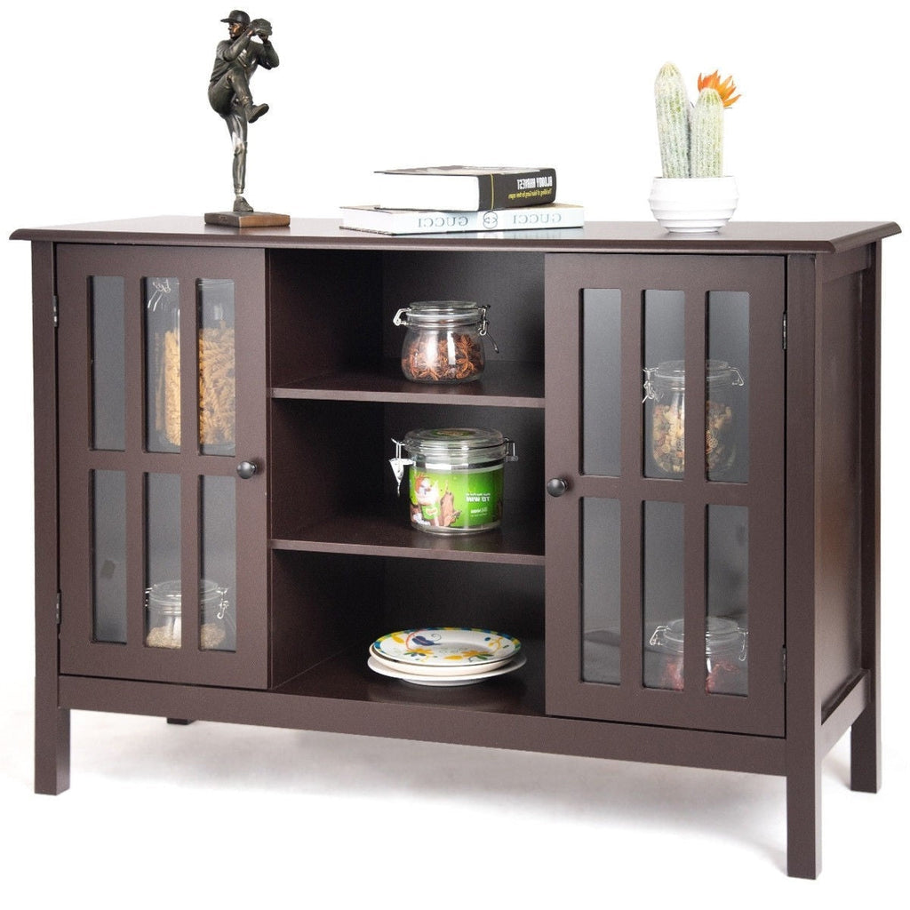 Brown Wood 43-inch TV Stand Storage Cabinet Console Table - Deals Kiosk