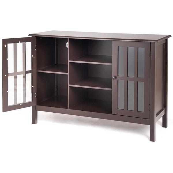 Brown Wood 43-inch TV Stand Storage Cabinet Console Table - Deals Kiosk