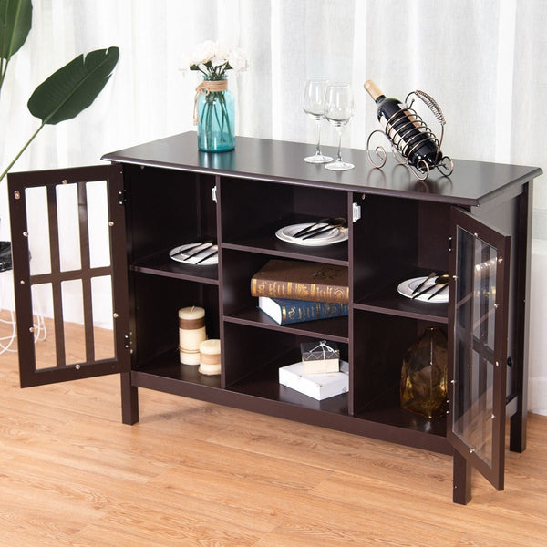 Brown Wood 43-inch TV Stand Storage Cabinet Console Table - Deals Kiosk