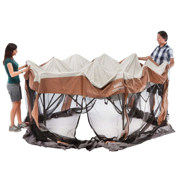 Instant 12ft x 10Ft Hexagon Screened Canopy Gazebo with Removable Insect Screen - Deals Kiosk