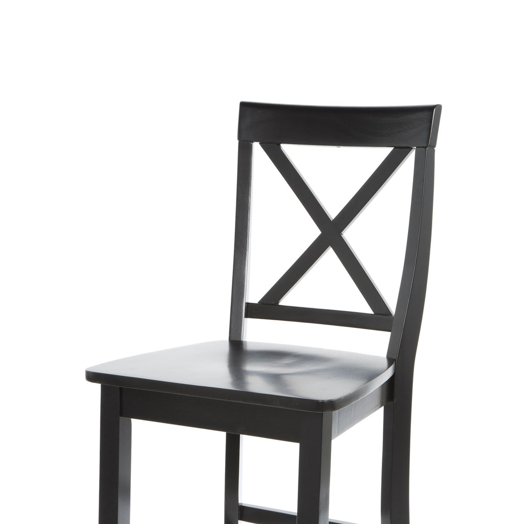 Set of 2 - X-Back Solid Wood 30-inch Barstools in Black Finish - Deals Kiosk